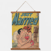 Wood met bovenzijde wandtapijt hangend wandkleed (Voorkant)