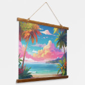 Wood met bovenzijde wandtapijt hangend wandkleed (Gebogen)