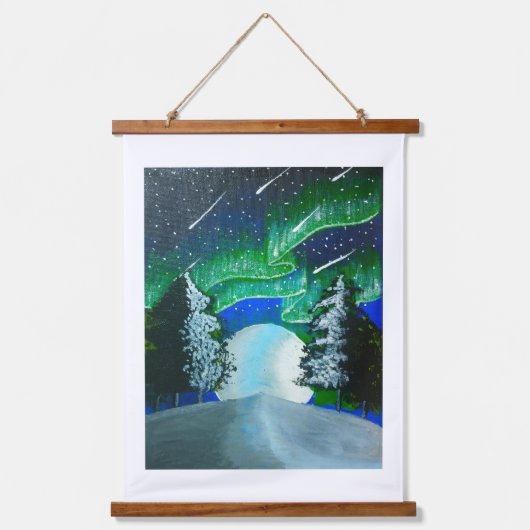 Wood met bovenzijde wandtapijt hangend wandkleed (Voorkant)