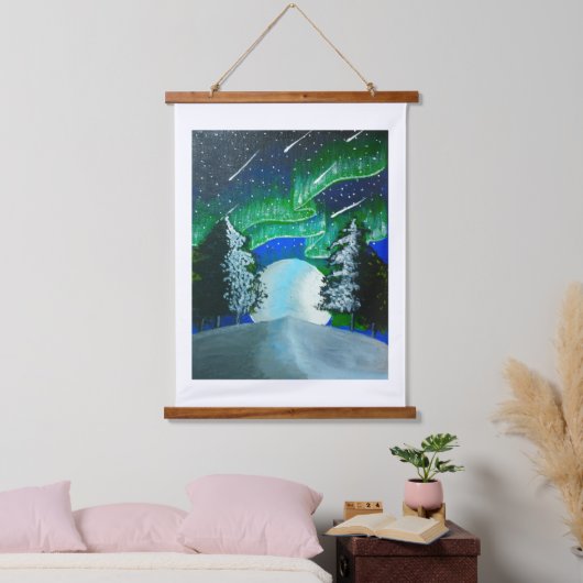 Wood met bovenzijde wandtapijt hangend wandkleed (Slaapkamer)