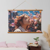 Wood met bovenzijde wandtapijt hangend wandkleed (Slaapkamer)