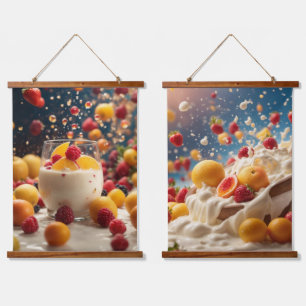 Wood met bovenzijde wandtapijt hangend wandkleed