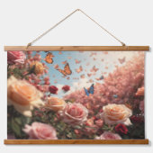 Wood met bovenzijde wandtapijt hangend wandkleed (Voorkant)