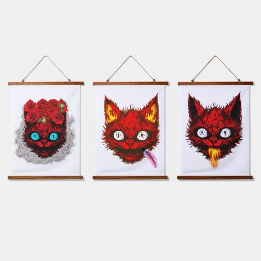 Wood met bovenzijde wandtapijt hangend wandkleed (Driedubbel)