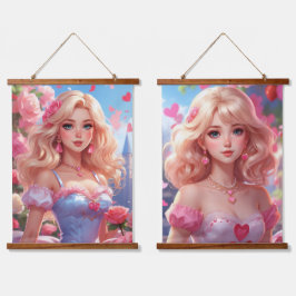 Wood met bovenzijde wandtapijt hangend wandkleed