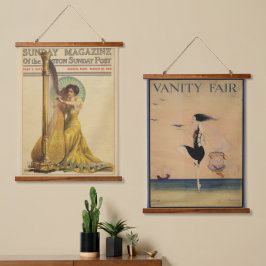 Wood met bovenzijde wandtapijt hangend wandkleed