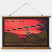 Wood met bovenzijde wandtapijt hangend wandkleed (Voorkant)