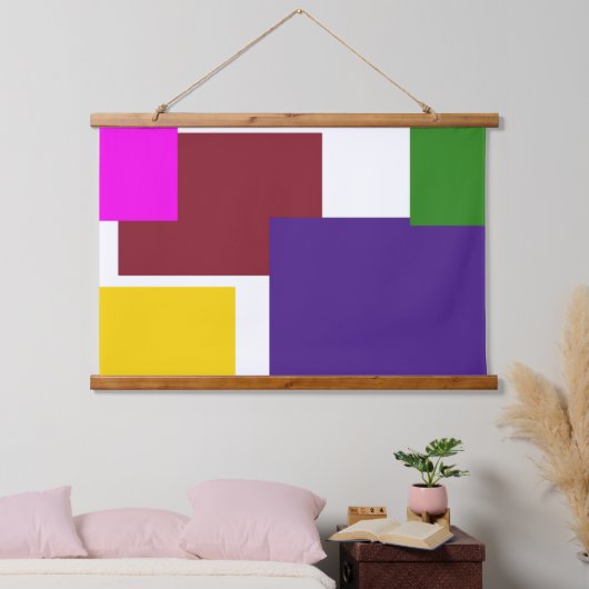 Wood met bovenzijde wandtapijt hangend wandkleed (Slaapkamer)