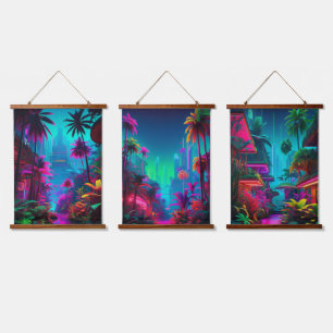 Wood met bovenzijde wandtapijt hangend wandkleed