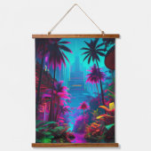 Wood met bovenzijde wandtapijt hangend wandkleed (Voorkant)