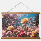 Wood met bovenzijde wandtapijt hangend wandkleed (Voorkant)