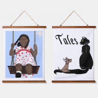 Wood met bovenzijde wandtapijt hangend wandkleed