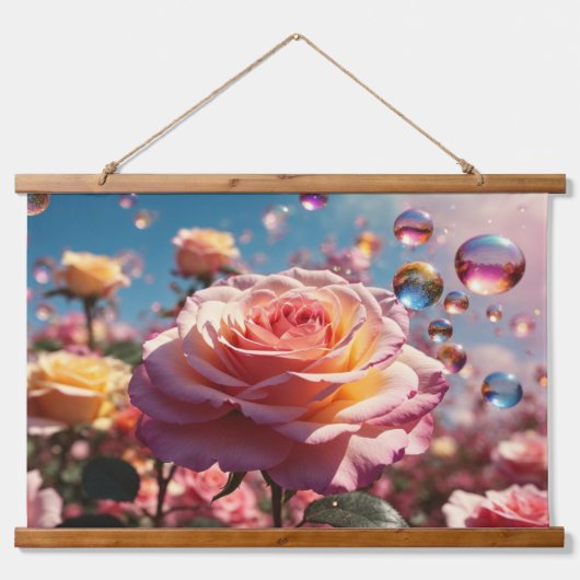 Wood met bovenzijde wandtapijt hangend wandkleed (Voorkant)