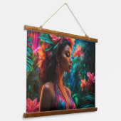 Wood met bovenzijde wandtapijt hangend wandkleed (Gebogen)