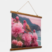 Wood met bovenzijde wandtapijt hangend wandkleed (Gebogen)