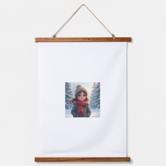 Wood met bovenzijde wandtapijt hangend wandkleed (Voorkant)