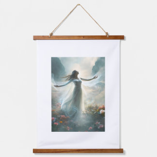 Wood met bovenzijde wandtapijt hangend wandkleed