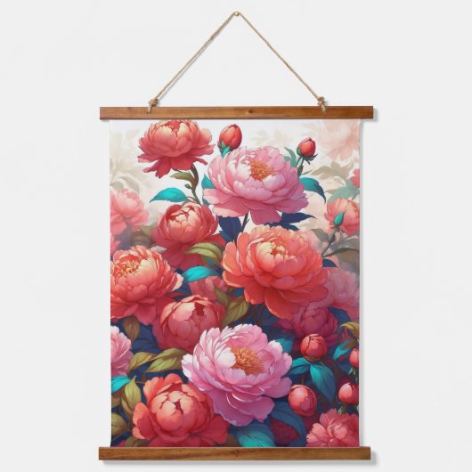 Wood met bovenzijde wandtapijt hangend wandkleed (Voorkant)