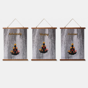 Wood met bovenzijde wandtapijt hangend wandkleed