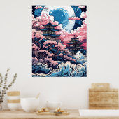 Wood met bovenzijde wandtapijt poster (Keuken)