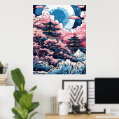 Wood met bovenzijde wandtapijt poster (Thuiskantoor)