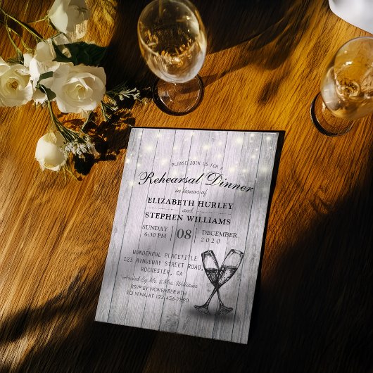 Wood met champagne kaart