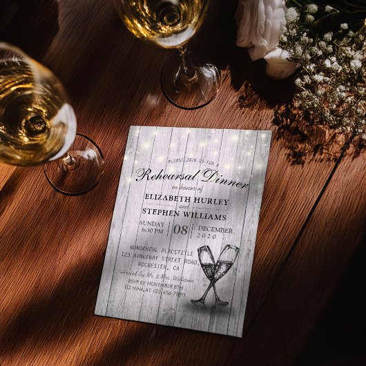 Wood met champagne kaart