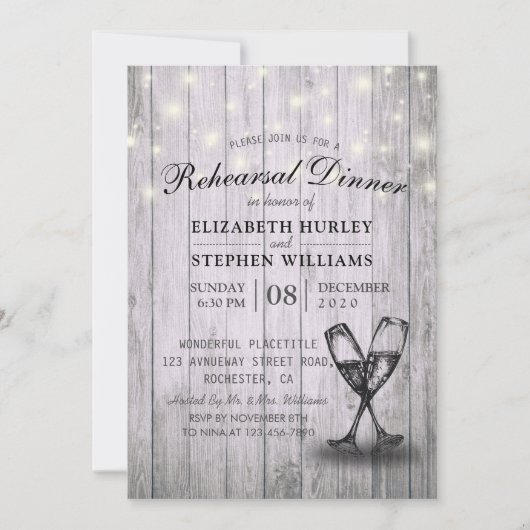 Wood met champagne kaart (Voorkant)