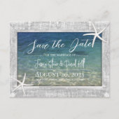 Wood met staartroep Beach Weddenschap Save the Dat Aankondigingskaart (Voorkant)