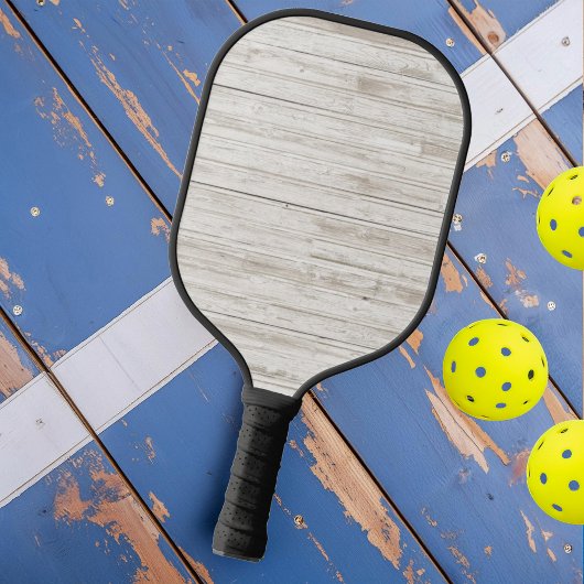 Wood met witte was pickleball paddle