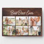 Wood Minimal Best Dad Ever Custom 6 Photo Collage Fotoplaat (voorkant)