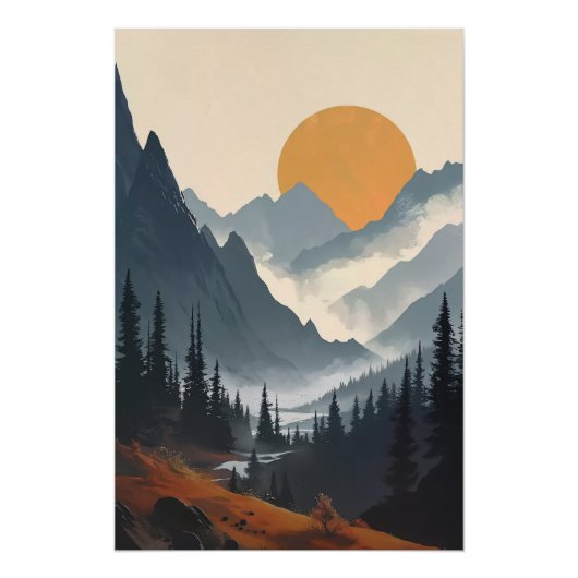 Wood, Moon and Mood Perfect Poster (Voorkant)