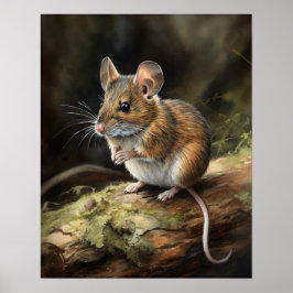 Wood Mouse Woodland Animal Art Print Poster