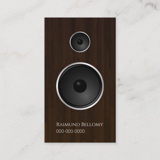 Wood Music Speaker Visitekaartje (Voorkant)