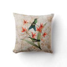 Wood Nymph Hummingbird Grunge Sierkussen