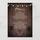Wood Palm Country Rustic Wedding Menu (Voorkant)