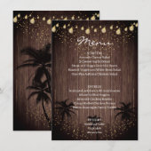Wood Palm Country Rustic Wedding Menu (Voorkant / Achterkant)