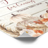 Wood Pampas Grass Pumpkin Hartelijk dank voor uw k Poster (Hoek)