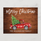 Wood-penseelscript Vrachtkerstfoto's Briefkaart (Voorkant)