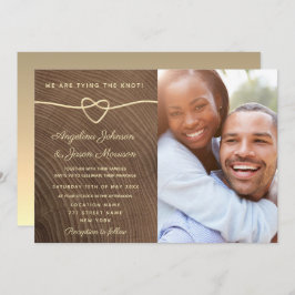 Wood Photo Wedding Kaart