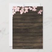 Wood Pink Sakura Cherry Blossom Vrijgezellenfeest Kaart (Achterkant)