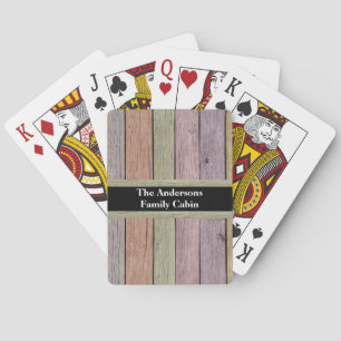Wood Plank Family Cabin Pastel  Pokerkaarten