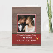 Wood plank Happy Valentines Day to my Husband Kaart (Voorkant)