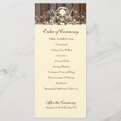 Wood Planks Shabby Lace Wedding Program Programmakaart (Achterkant)