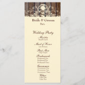 Wood Planks Shabby Lace Wedding Program Programmakaart (Voorkant)