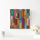 Wood Planks Wall Clock Vierkante Klok (Huis)