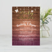 Wood Rustic Light Baby shower Kaart (Staand voorkant)