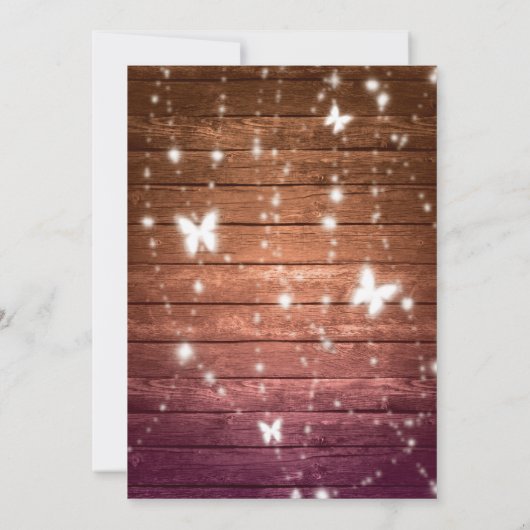 Wood Rustic Light Baby shower Kaart (Achterkant)