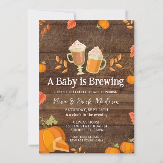 Wood Rustic Pumpkin Baby brouwt voor Boy Kaart (Voorkant)