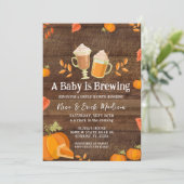 Wood Rustic Pumpkin Baby brouwt voor Boy Kaart (Staand voorkant)